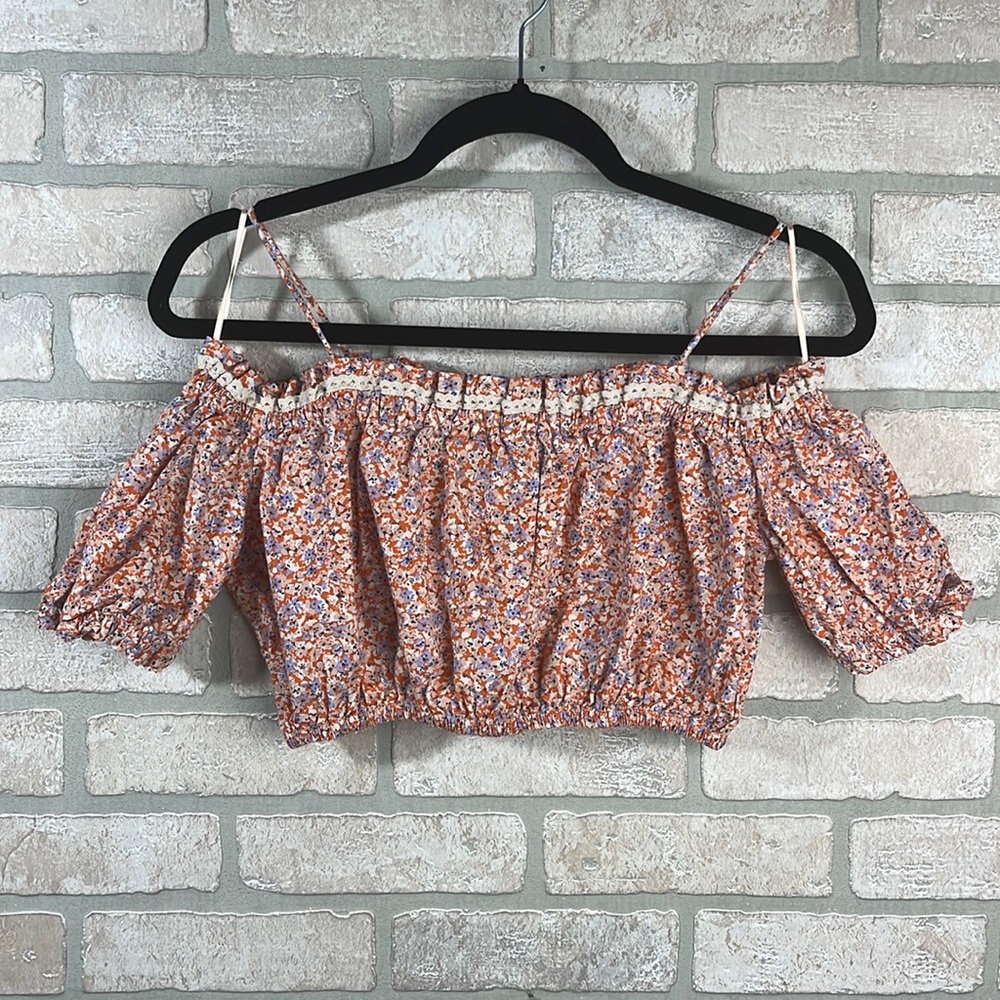 Zara Cropped Off-Shoulder Top- Size XS